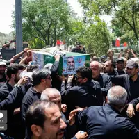 خاکسپاری سردار شهید حسن محقق در بهشت‌زهرا