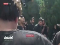 دمام‌زنی در تشییع پیکر سردار شهید حاجی‌زاده در بهشت‌زهرا