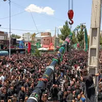 برافراشته شدن بلندترین علم حسینی کشور در مراغه