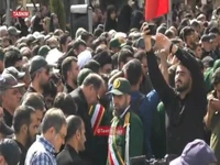 اقامه نماز بر پیکر مطهر شهید حاجی‌زاده