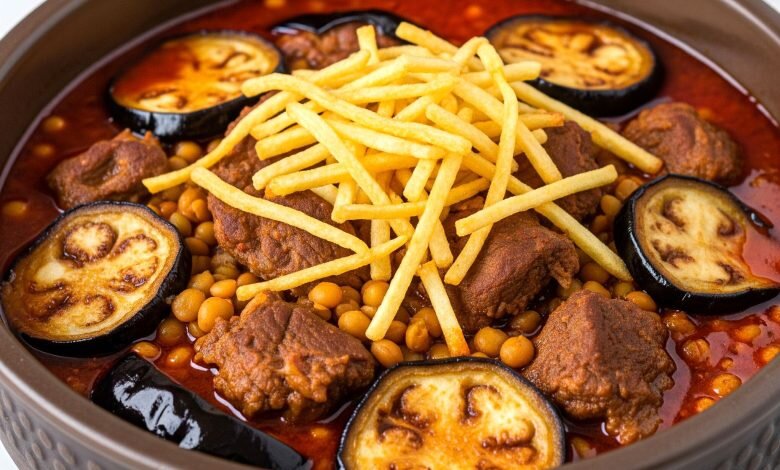 طرز تهیه خورش قیمه بادمجان مجلسی با همه فوتوفنها