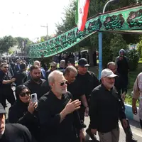 عکس/ حضور آیت‌الله کعبی، علی لاریجانی و مخبر در تشییع پیکر سپهبد شهید غلامعلی رشید