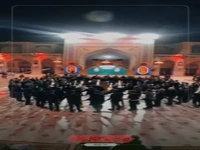  مدیحه سرایی سنتی و سینه زنی عزاداران بوشهری در صحن قدس حرم مطهر رضوی