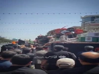 تشییع پیکر شهید حامد ‌صابر و خانواده‌اش در مشهد