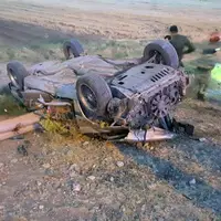 یک فوتی و ۲ مصدوم در سانحه واژگونی خودرو در آزادراه قزوین - زنجان