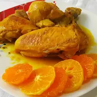 مرغ پرتقالی با ته‌چین عالی میشه