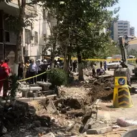 ویدئویی از لحظه اصابت پرتابه‌های رژیم جنایتکار اسرائیل به میدان قدس تهران 