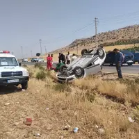 واژگونی خودروی در جاده سپیدان - شیراز با 3 مصدوم