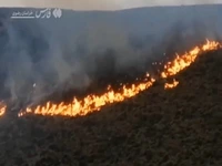حریق در مراتع کوه محمد بیگ نیشابور