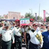 مراسم تشییع شهید فراجا در قزوین برگزار شد