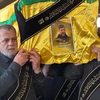 تشییع پیکر شهید ابوعلی محافظ سرشناس شهید سید حسن نصر الله در بیروت