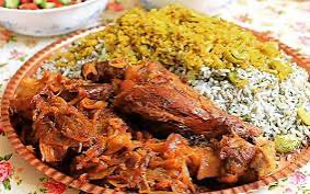 شوید پلو یا باقالی پلو با ماهیچه