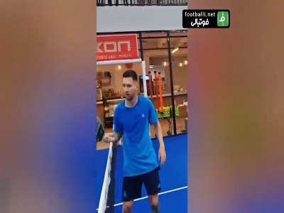 وقتی مسی و سوارز بازی پدل را جدی می‌گیرند!
