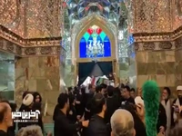 طواف پیکر سرلشکر شهید ایزدی در مضجع حرم بانوی کرامت