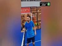 وقتی مسی و سوارز بازی پدل را جدی می‌گیرند!