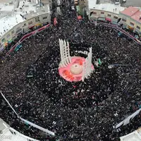 تصاویر هوایی از حضور پرشور زنجانی‌ها در مراسم «یوم‌العباس»