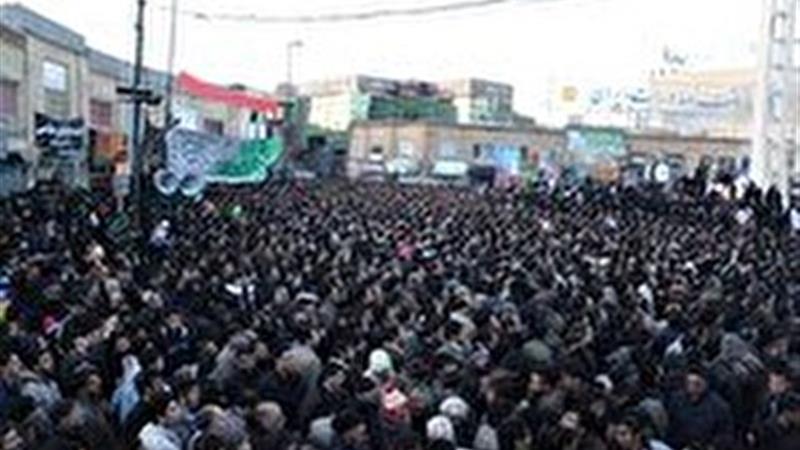 آغاز حرکت باشکوه دسته عزاداری حسینیه اعظم زنجان
