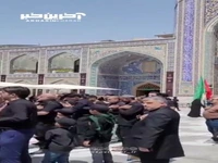 عزاداری زائران و مجاوران در روز تاسوعای حسینی در جوار حضرت رضا (ع)