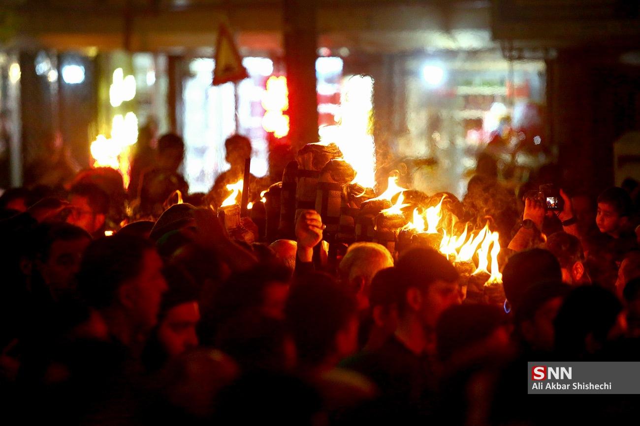 آیین سنتی مشعل گردانی نجفی‌های مقیم مشهد