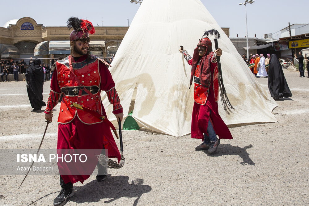 مراسم سنتی خیمه‌سوزان ظهر عاشورا در قزوین
