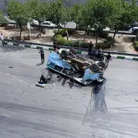 عکس/ حادثه رانندگی در بزرگراه شهید چراغچی مشهد