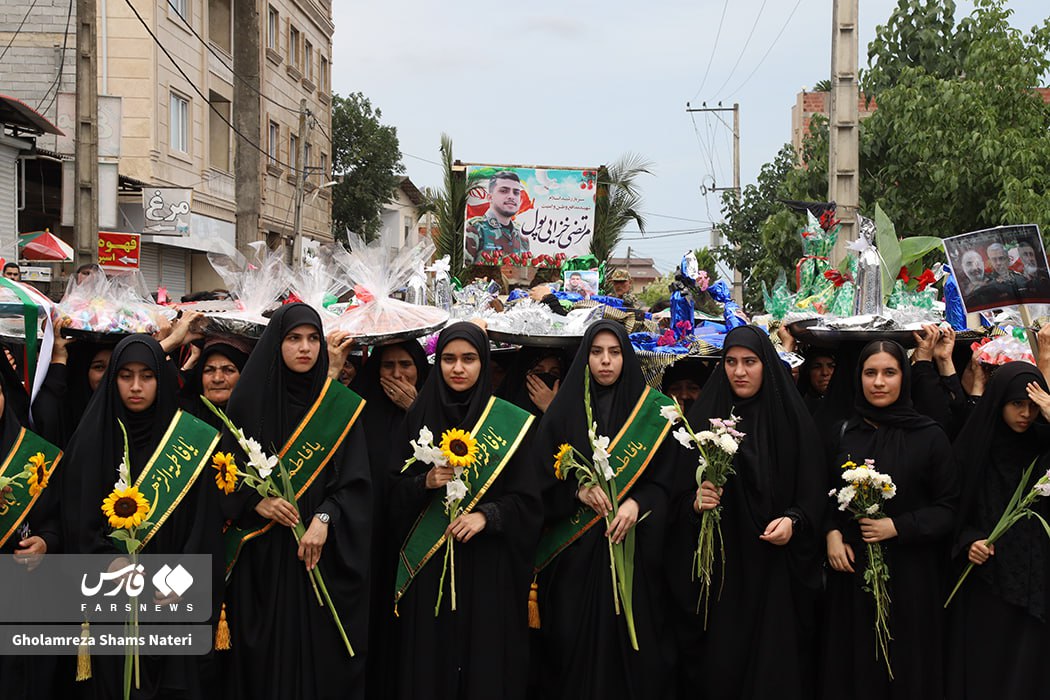 تشییع پیکر شهید مرتضی خزایی‌پول در نوشهر  