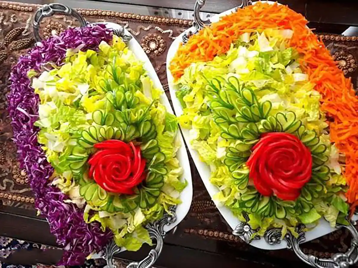 آموزش تزئین سالاد برای مهمانیها