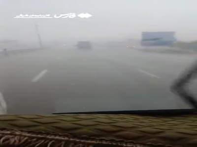 بارش سنگین باران در محور تبریز به بستان‌آباد