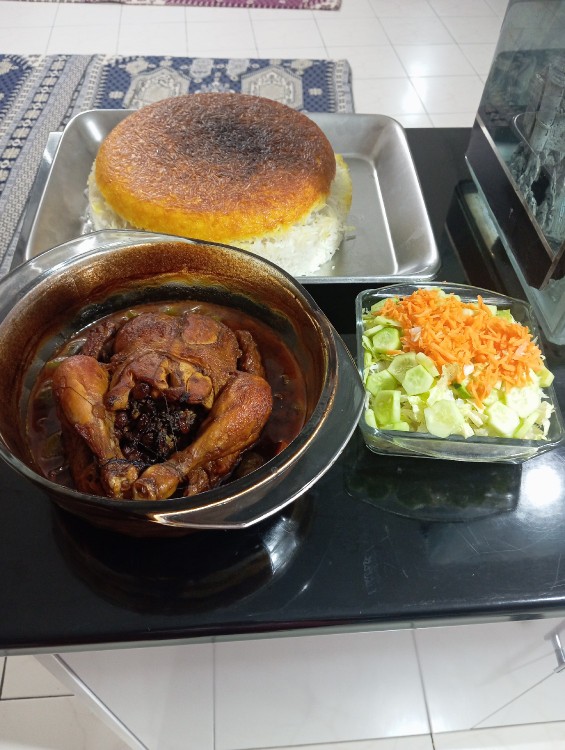 از شما/اینم مرغ شکم پر برای اولین بار درست کردم خیلی خوب بود😋😋😋