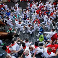 جشنواره سالانه "سان فرمین" در شهر پامپلونا در شمال اسپانیا