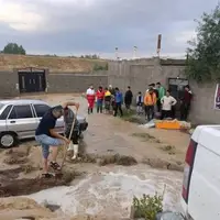 سیل و آب گرفتگی منازل در روستای حاجی آقا  شهرستان بستان‌آباد