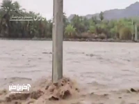 خروش رودخانهٔ فنوج پس‌از چند ماه خشکسالی 