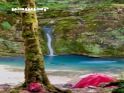 آبشار زیباى کیامید در شهر نوشهر