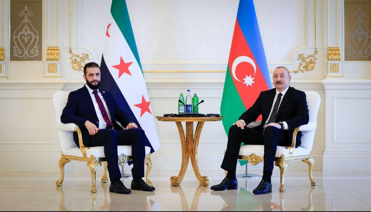 دیدار جولانی با علی‌اف در آذربایجان