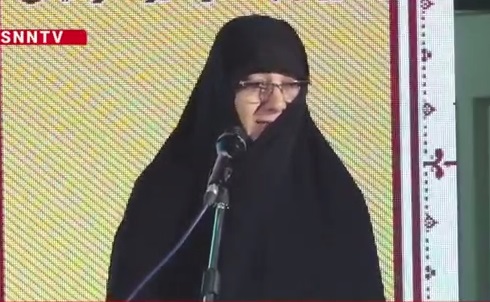 بغض همسر شهید رشید در هنگام سخنرانی؛ شهادت تنها فرزندم و همسرم امتحان الهی بود