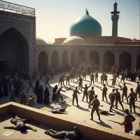 تصویر سازی هوش مصنوعی از واقعه ۲۱ تیر مسجد گوهرشاد