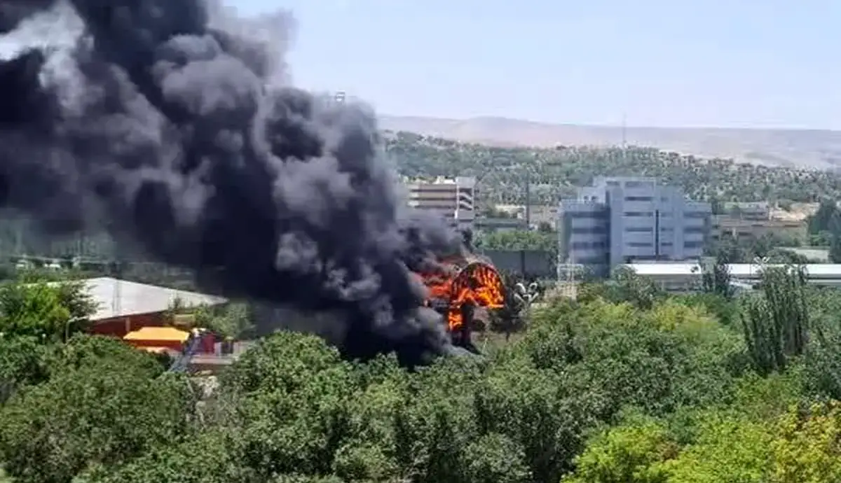 آتش‌سوزی در شهربازی باغلار باغی تبریز
