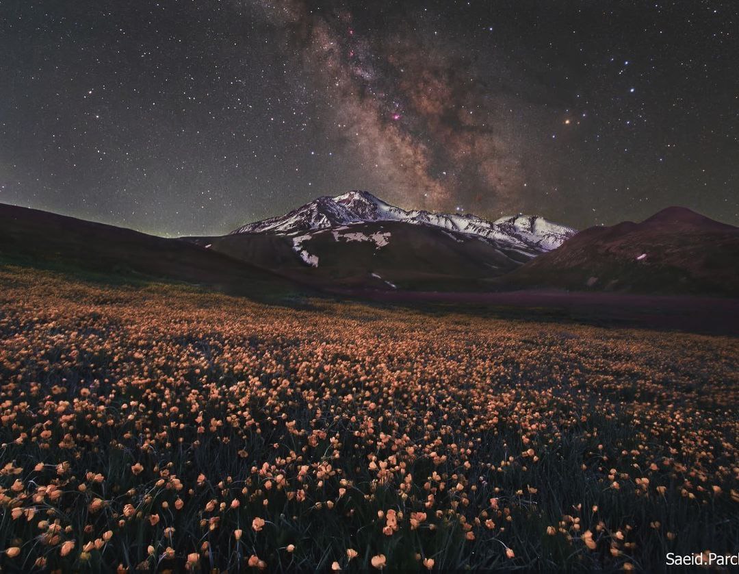 نمای کهکشان راه شیری بر بلندای قله سبلان 