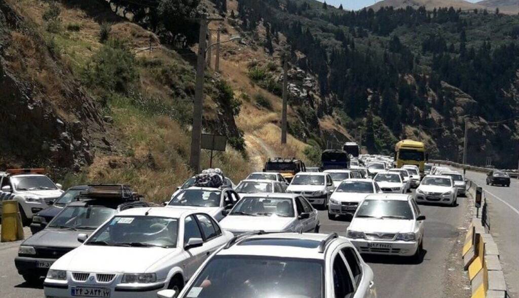 ترافیک سنگین در جاده کرج - چالوس