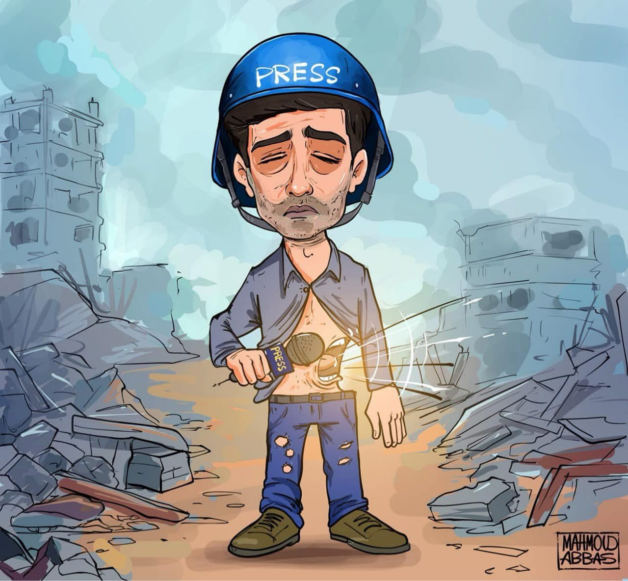 کاریکاتور/ گرسنگی؛ مانع ادامه کار خبرنگاران در غزه