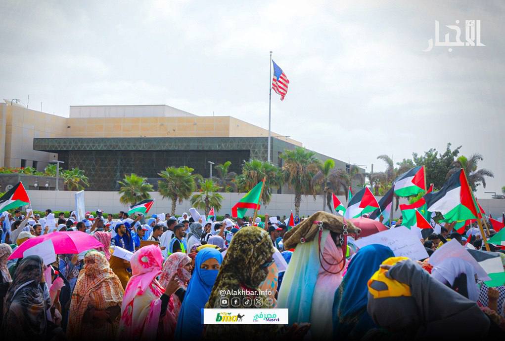 تظاهرات مقابل سفارت آمریکا در نواکشوت موریتانی 