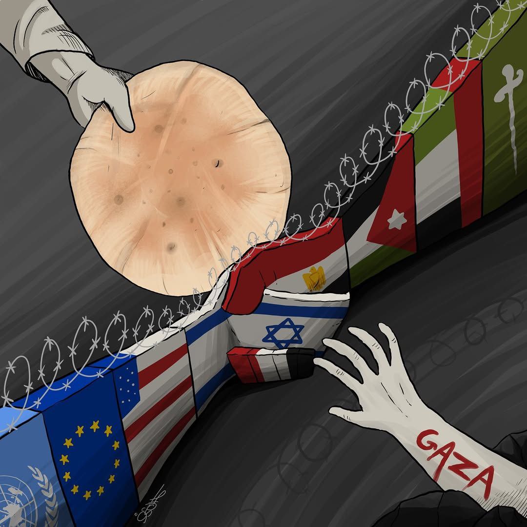 کاریکاتور/ روایت گرسنگی مردم غزه در آثار کاریکاتوریست یمنی