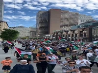 تظاهرات حمایت از مردم فلسطین در شهر مونترال کانادا