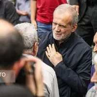 عکس/ حضور رئیس‌جمهور در یادواره شهدای گیلانی حملات رژیم صهیونیستی