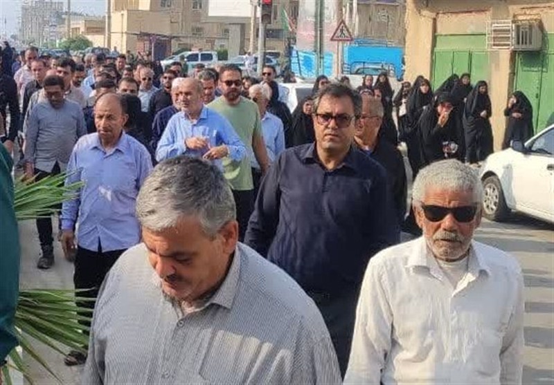 تشییع پیکر شهید نیروی انتظامی در شهرستان دیر