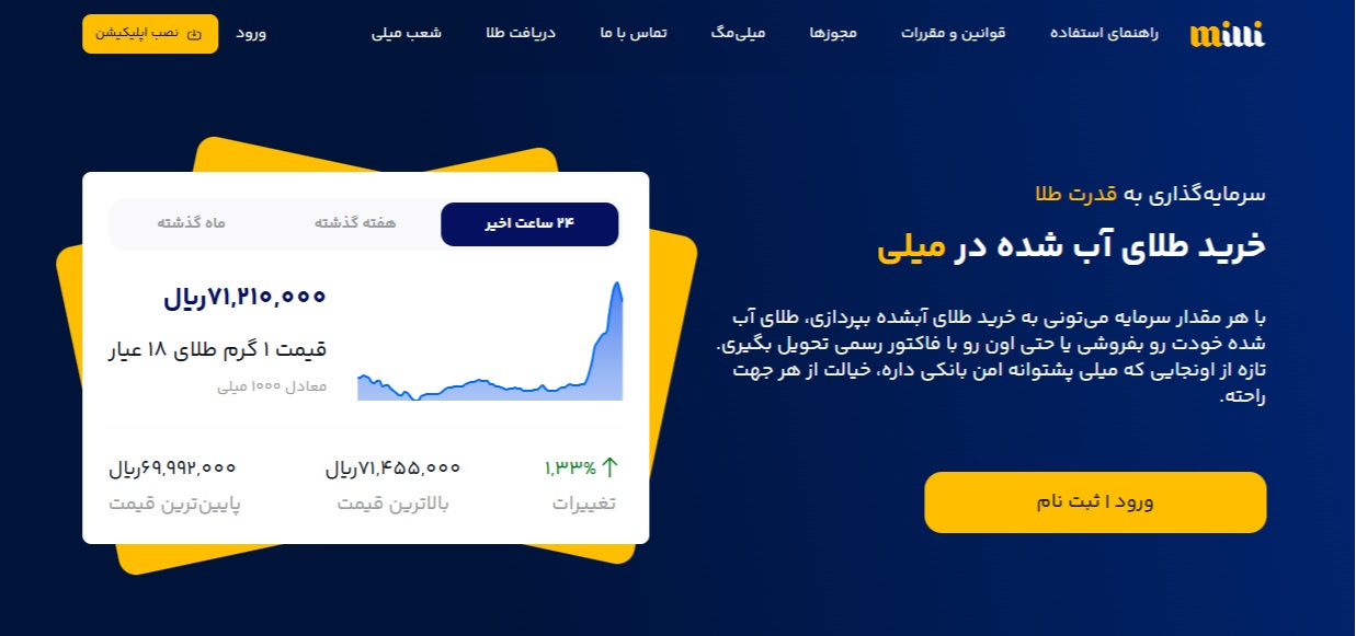 معرفی میلی معتبرترین سایت خرید و فروش طلا