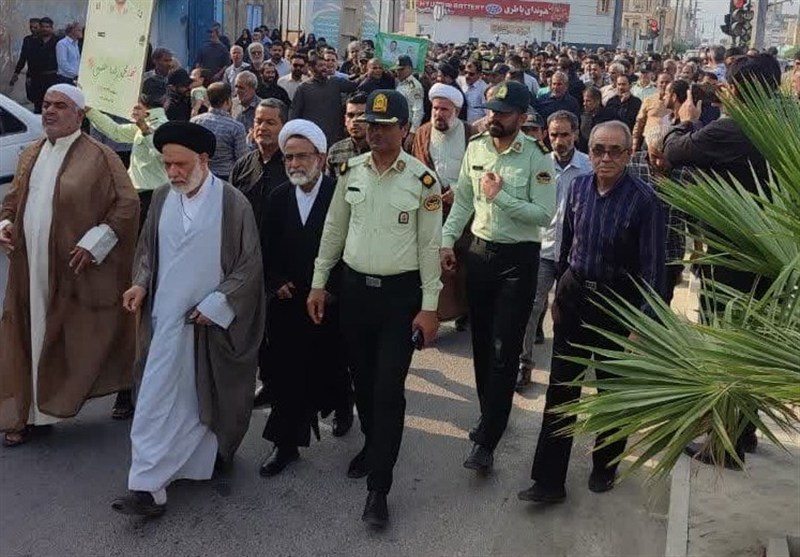 تشییع پیکر شهید نیروی انتظامی در شهرستان دیر