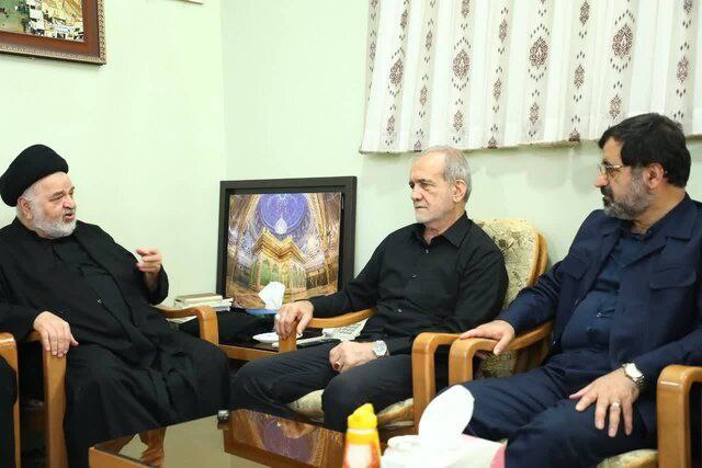 دیدار پزشکیان با نماینده آیت‌الله سیستانی در ایران 