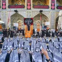 عزاداری نونهالان موکب مدرسه نجف‌اشرف در حرم مولای متقیان