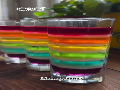 ژله رنگی لیوانی؛ ترکیب هنر و خوشمزگی